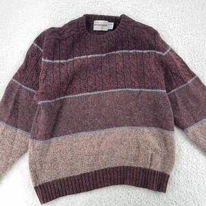 vintage MCGREGOR Cable-Knit WOOL BLEND SWEATER Fits BOXY Short Medium Colorblock